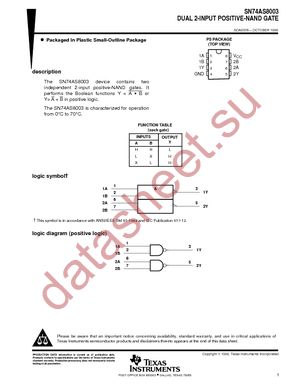 SN74AS8003PSR datasheet  